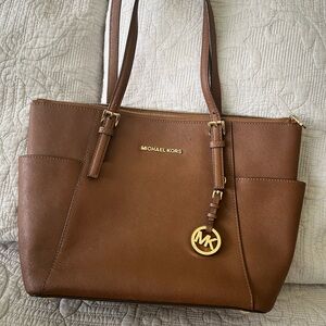 Michael Kors Tan Tote with Gold Accents
